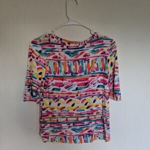 Peck & Peck Colorful Abstract Tribal Print Shirt